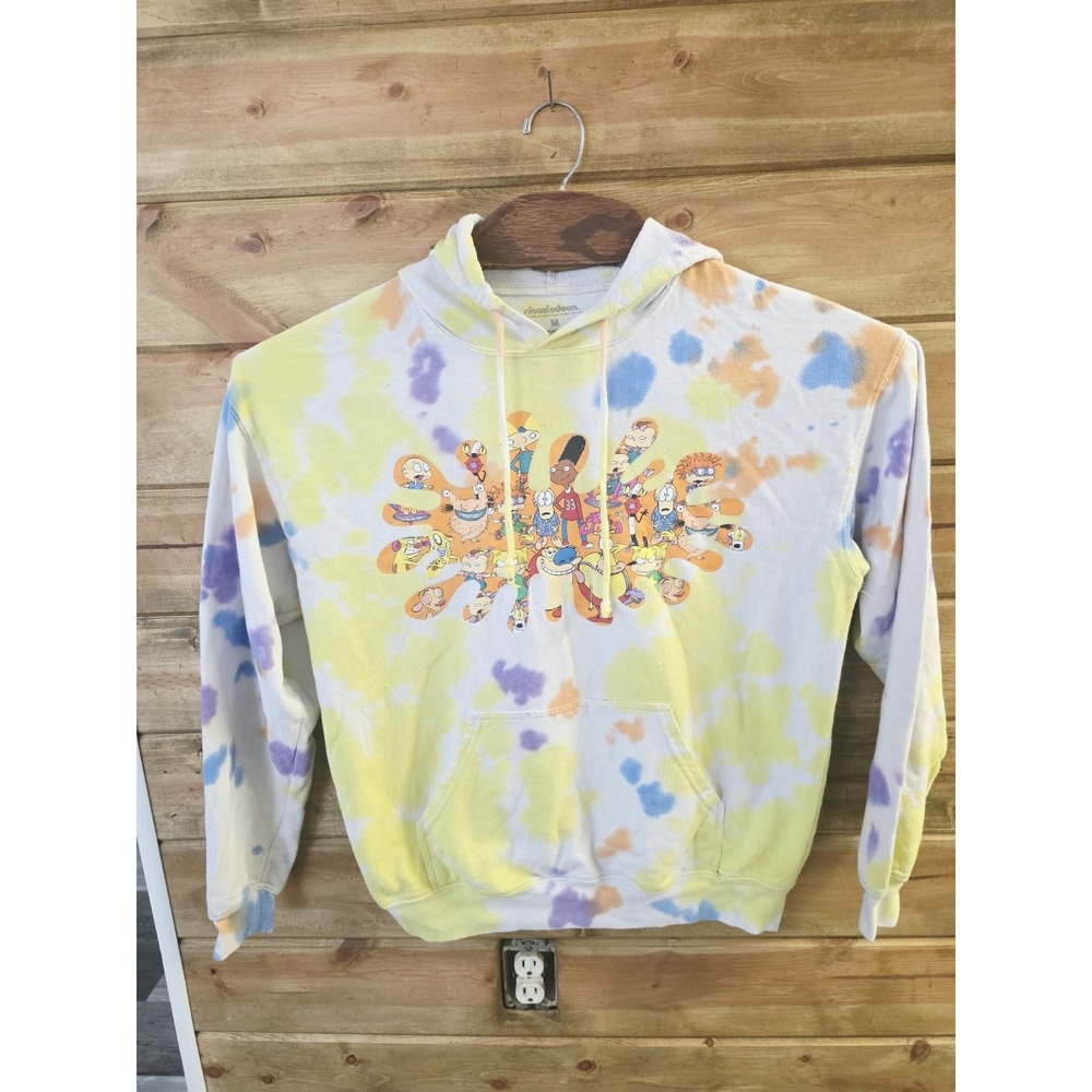 Nickelodeon Tie Dye RUGRATS Hey Arnold Medium Hoodie Cartoon Sweater‎ Y2k UNISEX